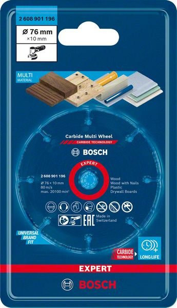 Bosch Víceúčelový řezný kotouč EXPERT Carbide Multi Wheel 76 mm, 10 mm 2608901196