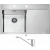 Alveus PURE 40 nerez odkvap vpravo + Deante CORIO BFC 060M chróm