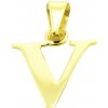 MYRO Prívesok zo žltého zlata - Písmeno V