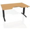 Pracovný stôl Motion Ergo, ZO, 3S, 140x61-128,x90 cm, buk/čierna