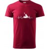 EKG kajak - Klasické pánske tričko vyššej gramáže - S ( Marlboro červená )