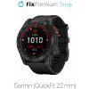 FixPremium - Silikónový Remienok pre Garmin (QuickFit 22mm), čierny