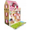 VEĽKÝ DREVENÝ DOMČEK PRE BÁBIKY NÁBYTOK BÁBIKY OSVETLENIE PICOLLO REZIDENCIA
