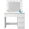 Aga Toaletný stolík MRDT05 so zrkadlom a osvetlením, matný biely