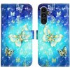 Knižkové puzdro Trendy Colored case Zlatý motýľ – Samsung Galaxy A14 4G/5G