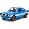 Autíčko Ford Escort 1974 Fast & Furious Jada kovové s otvárateľnými časťami a gumenými kolieskami dĺžka 18 cm 1:24