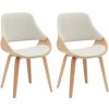 Sada 2 jedálenských stoličiek Vangale, prírodná/krémová