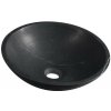 SAPHO - BLOK kamenné umývadlo na dosku priemer 40cm, matný čierny Marquin 2401-35