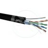 SOLARIX kabel Outdoor, FTP, Cat5E, drôt, PVC, Eca, box 305m, s ocelovým lankom - šedá SXKD-5E-FTP-PE-SAM