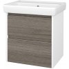 Dreja Skrinka pod umývadlo BONO SZZ2 60 (umývadlo Q) - N01 Biela lesk / Úchytka T34 - nerez / D03 Cafe