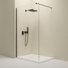Erga Paris, sprchová zástena Walk-In 130x200 cm, 8mm číre sklo, čierny profil, ERG-V02-PARIS-130x200-CL-BK