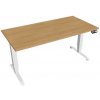 Pracovný stôl Motion, PO, 3S, 160x61-128x80 cm, dub/biela - 1 kus - 1 KS - pamäťové - 60 mesiacov - 80 cm - elektrický polohovateľný - stôl - Hobis - Motion - 160 cm - 60,5 - 129,5 cm - dub/biela HOBI