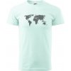 Mapa sveta odtlačok - Klasické pánske tričko vyššej gramáže - S ( Frost )