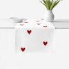 Goldea behúň na stôl 100% bavlnené plátno - červené srdiečka na bielom 35x120 cm