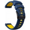 eses Silikónový vzorkovaný remienok - Tmavo modro žltý, 20 mm