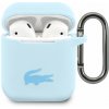 Lacoste Liquid Silicone Glossy Printing Logo puzdro pre AirPods 1/2 Blue