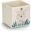 ZELLER Textilný úložný box pre deti, béžový, medveď 28x28x28cm
