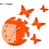 Nalepovacie hodiny na stenu s motívom motýľov oranžová