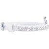 COLLAR Lesklý kožený obojok s kryštálmi, 38-49cm/25mm, biela