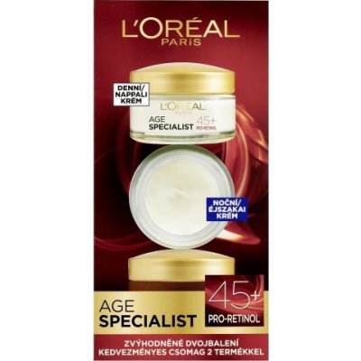 L'Oréal Paris Age Specialist 45+ darčekový set denný pleťový krém Age Specialist 45 50 ml + nočný pleťový krém Age Specialist 45 50 ml pre ženy