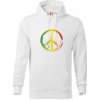 Peace symbol paint - Mikina pánska Cape s kapucňou - S ( Biela )