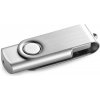CLAUDIUS 16GB. 16 GB USB flash disk s kovovým klipom - Saténovo strieborná