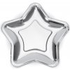 PartyDeco TANIERE papierové Hviezda strieborná 23cm