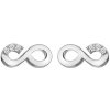 Hot Diamonds Pôvabné strieborné náušnice kôstky s diamantmi Nekonečno Much Loved DE731