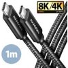 AXAGON BUCM432-CM10AB NewGEN+ kabel USB-C USB-C, 1m, USB4 Gen 3×2, PD 100W 5A, 8K HD, ALU, oplet