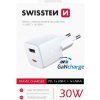 SWISSTEN sieťový adaptér GaN USB-A/USB-C biela / 30W (22056100)