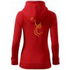 Volejbal zlatá - Mikina dámska trendy zipper s kapucňou - XL ( Červená )