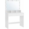 SongmicsHome RDT120T10 Vanesa toaletný stolík s veľkým zrkadlom a osvetlením biela