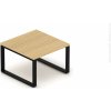 NABYTOK-DIZAJNOVY.SK - DESK0860O Konferenčný stolík EPIC, 80/120cm, oceľová podnož O, výška len 54cm, dub/čierna