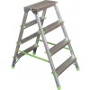Schodíky hliníkové obojstranné - 6 stupne, 121 cm, nosnosť 120 kg, VASKO