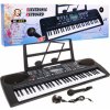 JOKO Detské klávesy s USB a MP3 + mikrofón 70cm, čierne