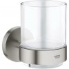 GROHE QuickFix Start - Pohárik na kefky a pastu, s držiakom sklo/supersteel 41194DC0