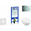 Geberit Duofix Modul na závesné WC s tlačidlom Sigma01, lesklý chróm + Villeroy Boch - WC a doska, DirectFlush, SoftClose, CeramicPlus 111.300.00.5 NI2