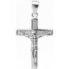 Šperk Holíč | Kamienkový strieborný prívesok ,,kríž s Kristom