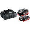 Aku štartovacia sada Metabo 18V 1x4 Ah + 1x5,5 Ah + ASC 55