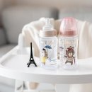 Canpol babies fľaša sa širokým hrdlom Bonjour Paris modrá 240ml