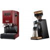 Gaggia New Classic E24 BC, red + Eureka Mignon Single Dose PRO, Black & Oak