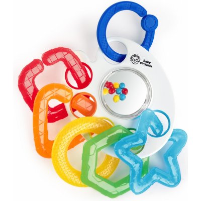 Baby Einstein hryzačka s hrkálkou s C krúžkami Shake Rattle&Soothe V000195