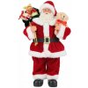Dekorácia MagicHome Vianoce, Santa s darčekmi a medvedíkom, červený, 30 cm