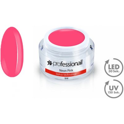 Professionail Farebný LED UV gél Neon pink 5 ml