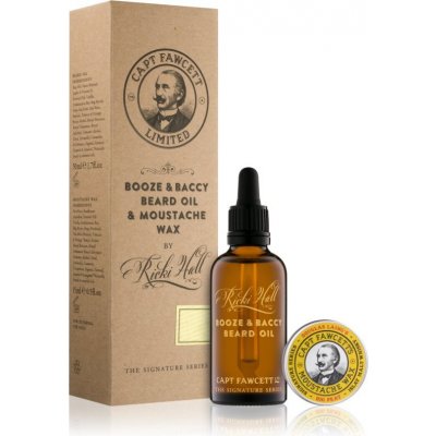 Captain Fawcett Ricki Hall´s olej na bradu 50 ml + vosk na fúzy 15 ml darčeková sada