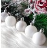 Vianočné gule biele tri druhy 12 ks 4 cm