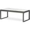 Konferenčný stolík AHG-284 WT 120x60 cm, biely mramor, nohy šedý kov