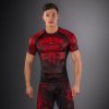Rashguard VENUM Kr. rukáv Wolf Atak - černo/červený