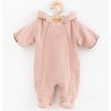 NEW BABY Zimní kojenecká kombinéza s kapucí Frosty pink Bavlna/Elastan/Welsoft/Polyesterové vlákno 56 (0-3m)