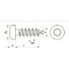 skrutka do plastu 3.5x35 F ZINOK polguľatá hlava, TORX 10, PLASFAST 30 [1 ks]